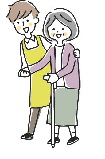 介護士と高齢者イラスト